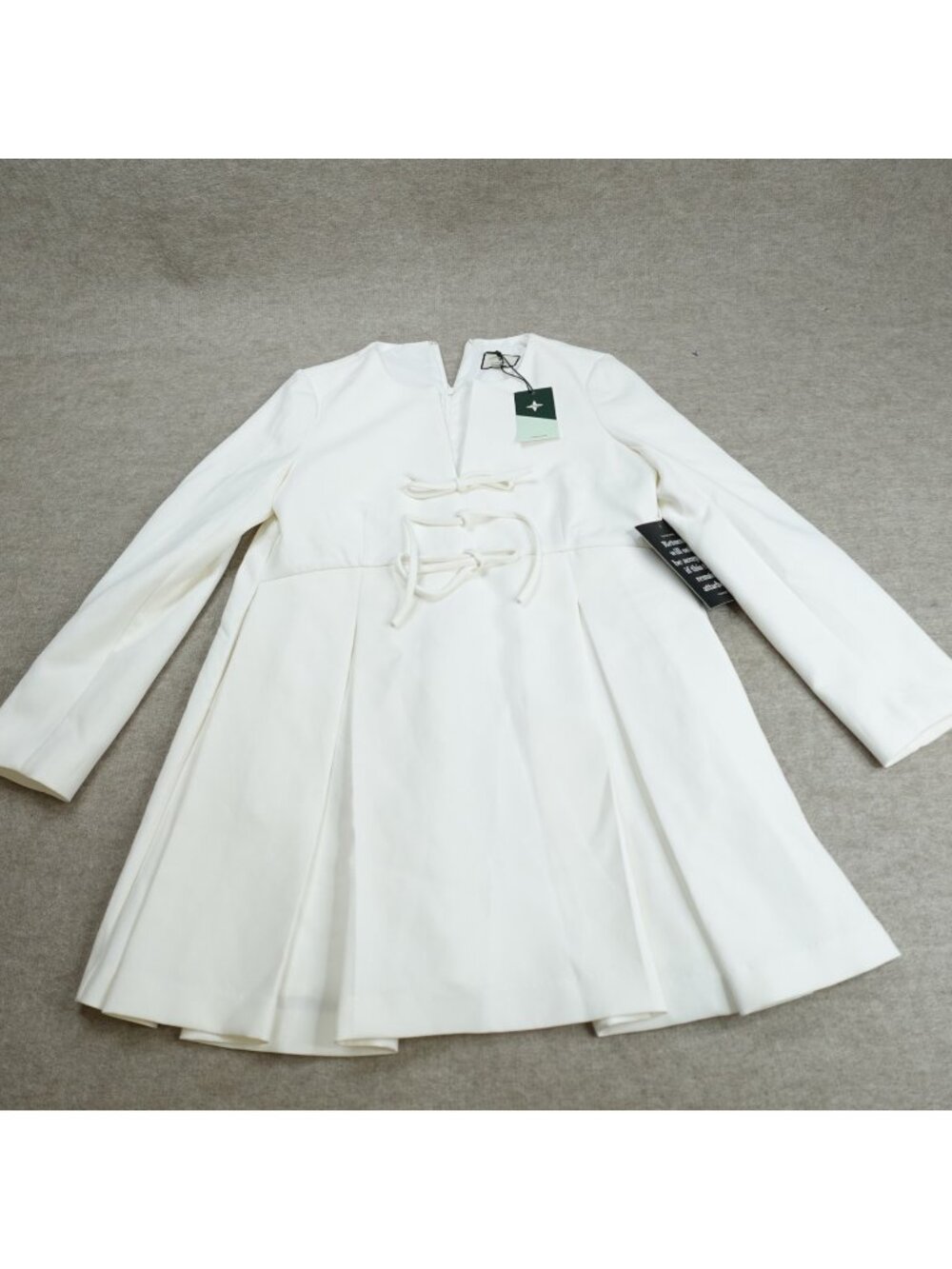 Tuckernuck Womens Dress Medium White Ivory Blair Bow Coat Dress NEW READ